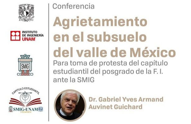 videoteca, smig, ingenieria geotecnica, conferencia, agrietamiento en el subsuelo del valle de México, Gabriel Yves Armand Auvinet Guichard