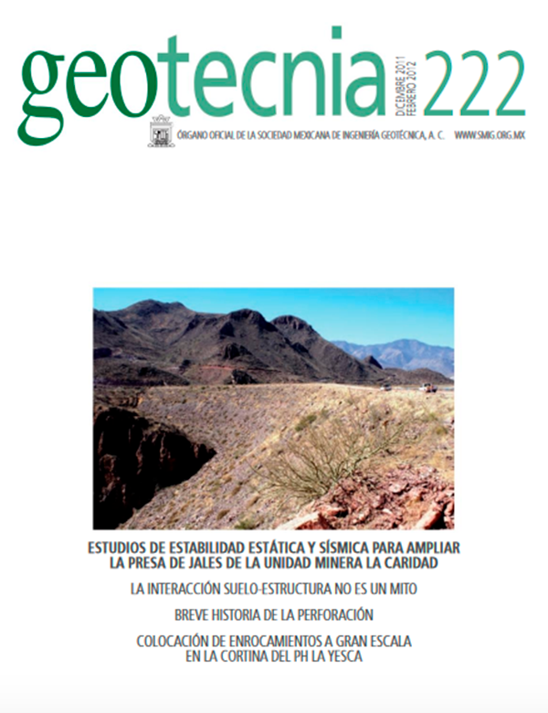 Número 222, Primer trimestre 2012, Revista Trimestral, SMIG, ingeniería, geotécnica