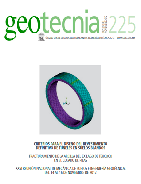 Número 225, Cuarto trimestre 2012, Revista Trimestral, SMIG, ingeniería, geotécnica