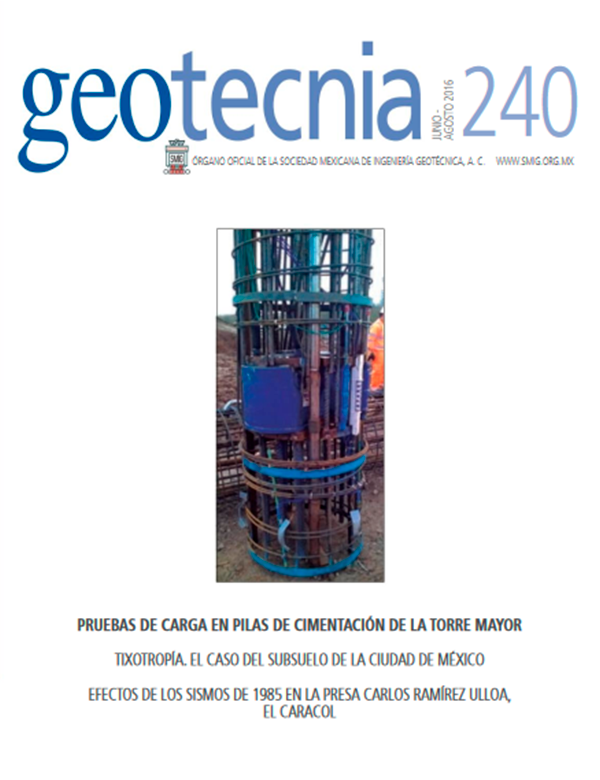 Número 240, Tercer trimestre 2016, Revista Trimestral, SMIG, ingeniería, geotécnica