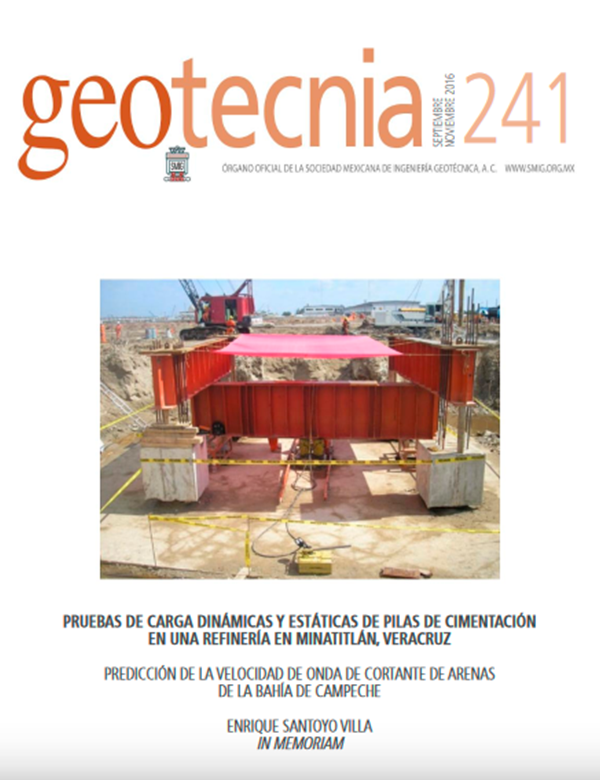 Número 241, Cuarto trimestre 2016, Revista Trimestral, SMIG, ingeniería, geotécnica