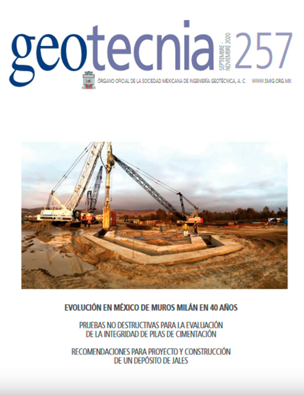 Número 257, Tercer trimestre 2020, Revista Trimestral, SMIG, ingeniería, geotécnica
